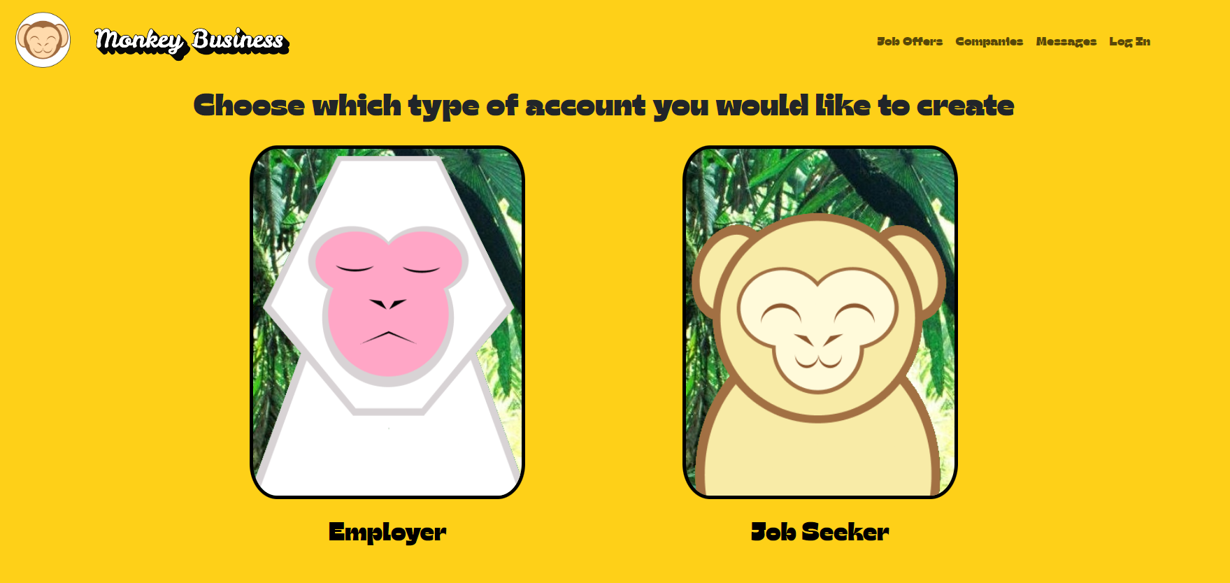 Monkey Business account page