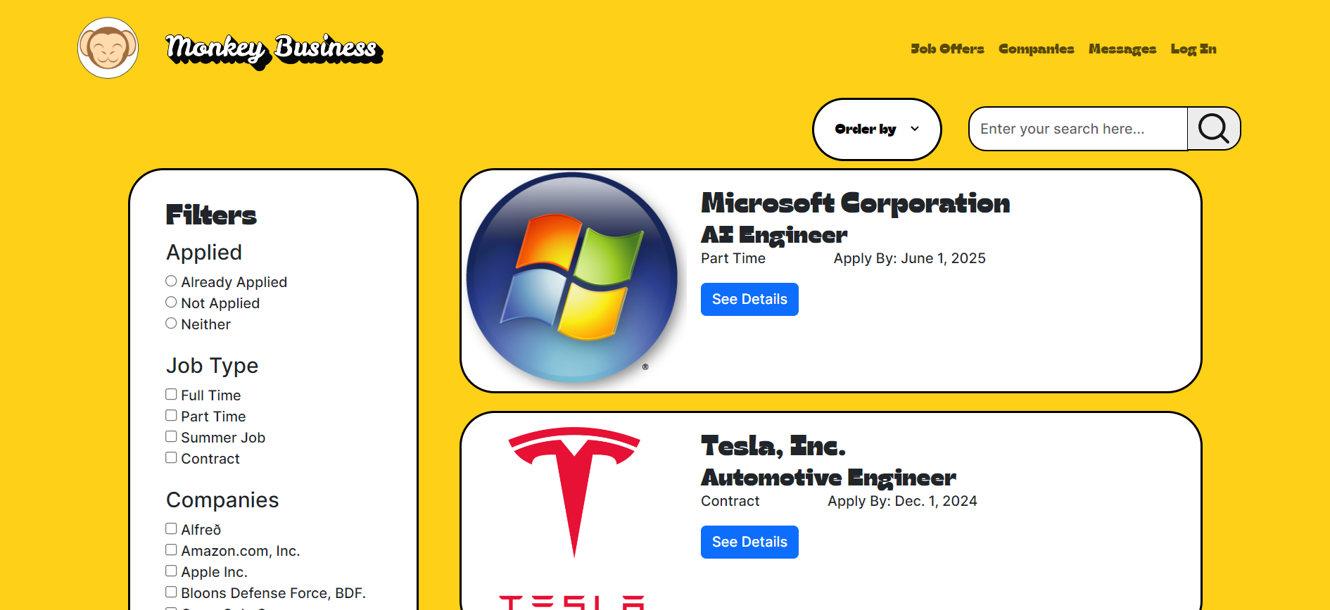 Monkey Business main page